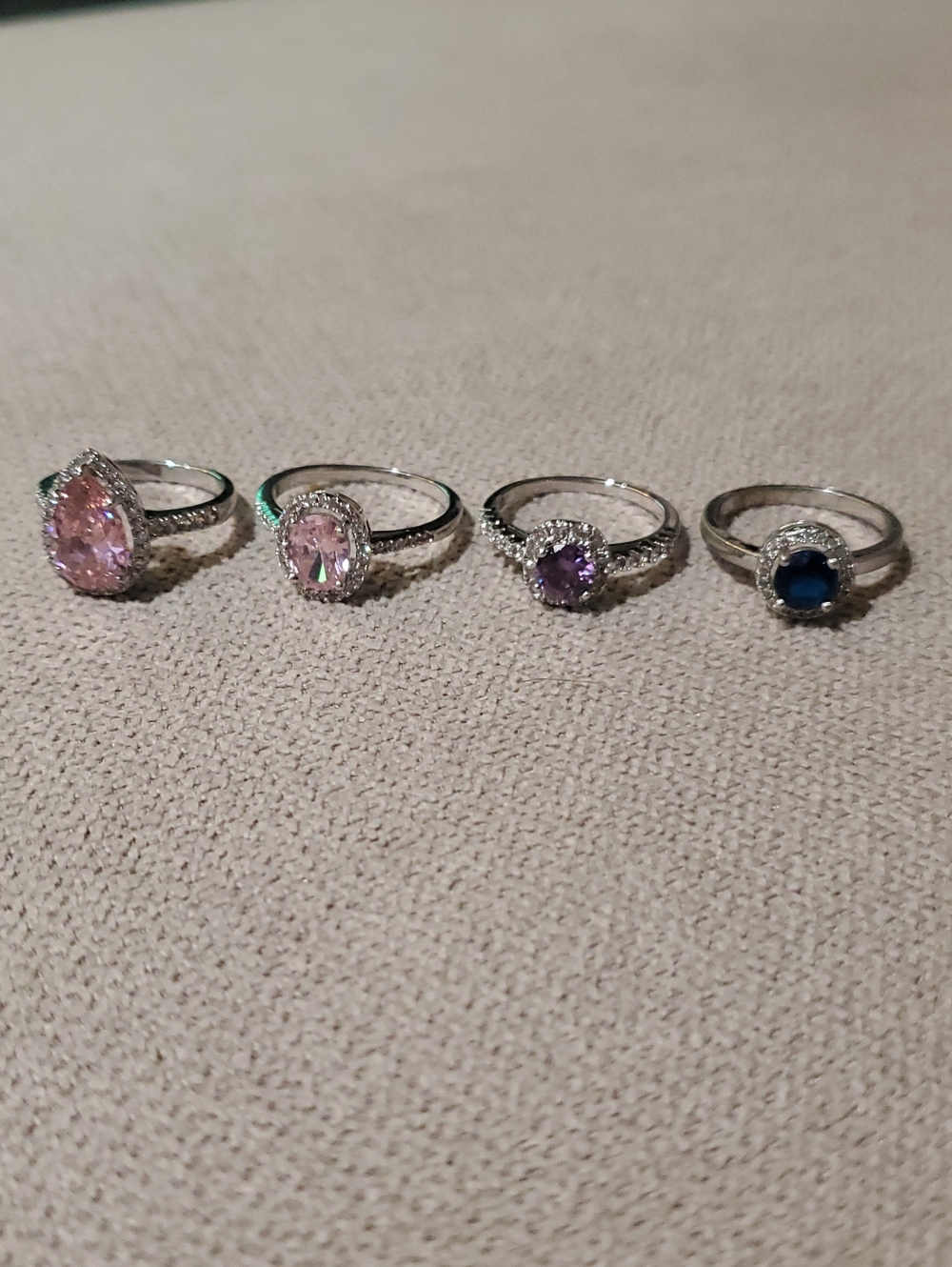 Costume Jewelry Gemstone Halo Ring Bundle